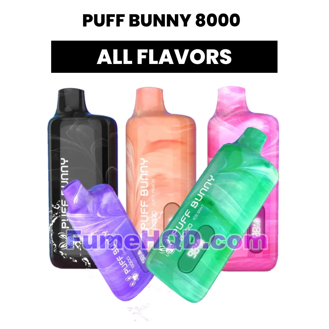 Puff Bunny 8000 Puff Disposable Vape - All flavors FUMEHQD.COM Puff Bunny 8000 Puff Disposable Vape - All flavors FUMEHQD.COM
