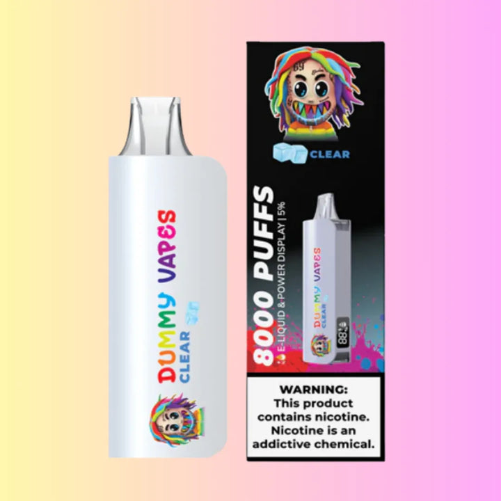 Clear Dummy disposable Vapes 8000 Puffs by 6ix9ine