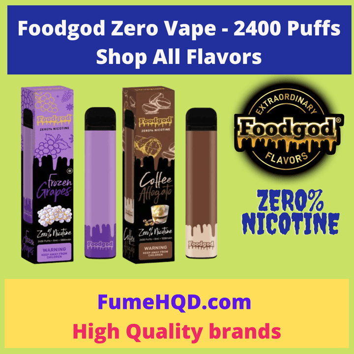 Foodgod Zero % Nic Disposable Vape - 2400 Puffs - FUMEHQD.COM