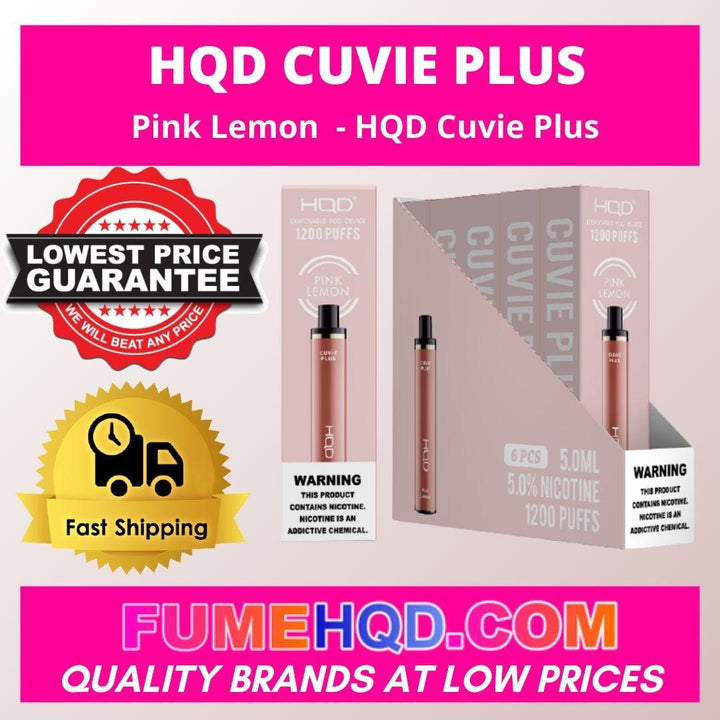 HQD Cuvie Plus  Pink Lemon disposable vape 
