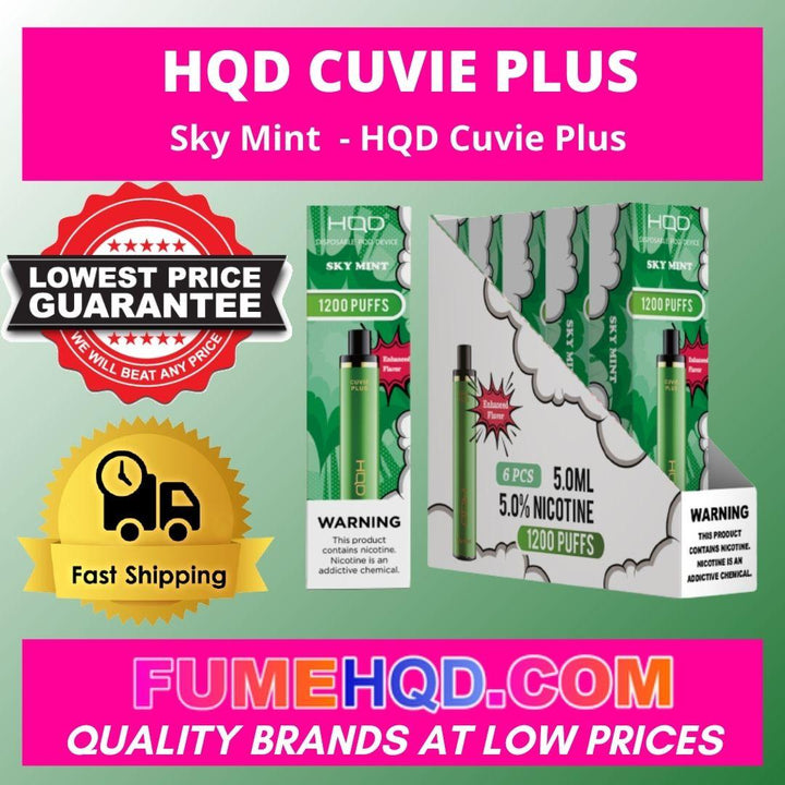 Hqd Sky Mint Vape HQD Cuvie Plus 2.0 Disposable Vape Device | 9000 Puffs Hqd Sky Mint Vape HQD Cuvie Plus 2.0 Disposable Vape Device | 9000 Puffs