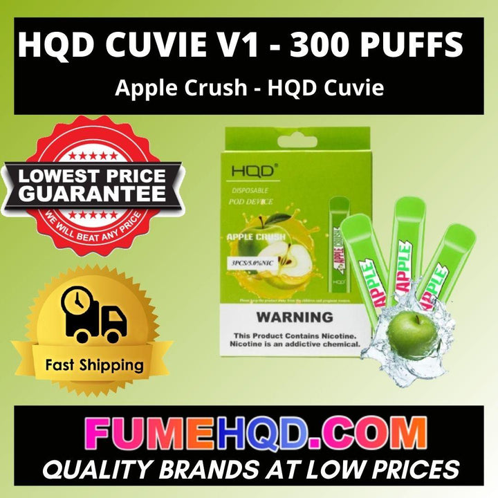 HQD Cuvie  Apple Crush  Disposable Vape - 1 brick
