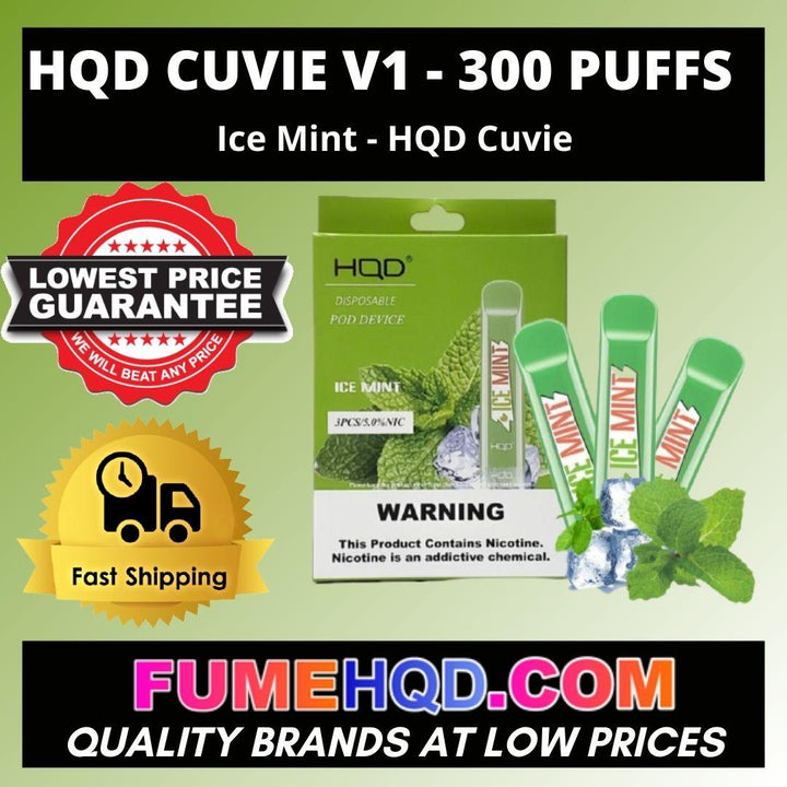 HQD Cuvie  Ice Mint  Disposable Vape - 1 brick