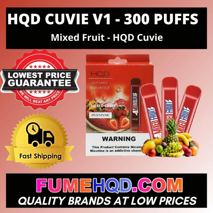 HQD Cuvie  Mixed Fruit  Disposable Vape - 1 brick