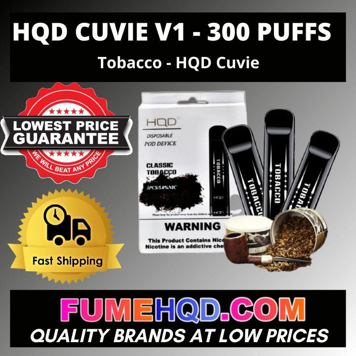 HQD Cuvie Tobacco  Disposable Vape - 1 brick