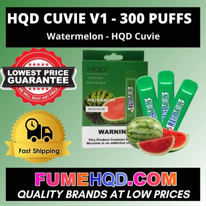 HQD Cuvie Watermelon  Disposable Vape - 1 brick