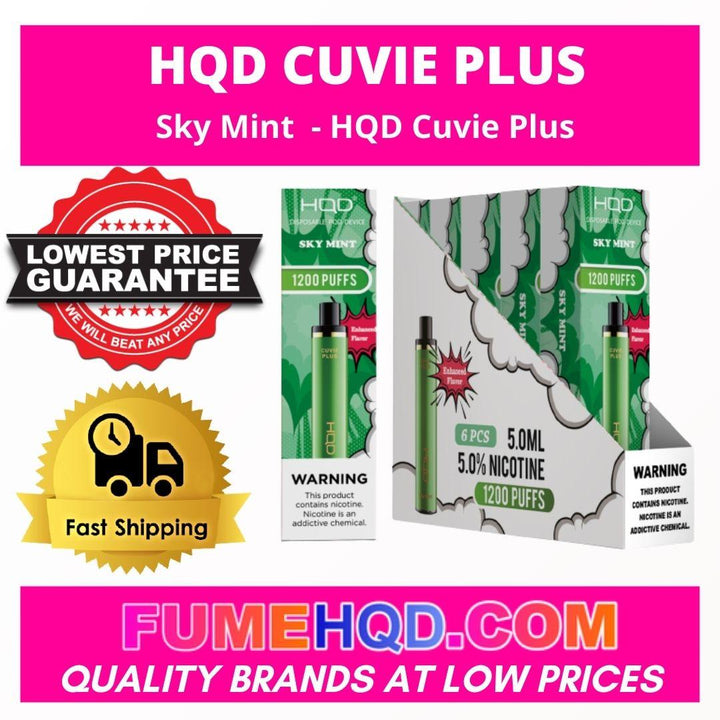Sky Mint HQD Cuvie Plus 1200 Puffs Vape30% OFF FUMEHQD.COM Sky Mint HQD Cuvie Plus 1200 Puffs Vape30% OFF FUMEHQD.COM